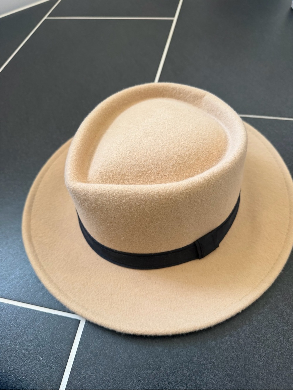 Urban Outfitters Camel 100% Woool Fedora with Black Band